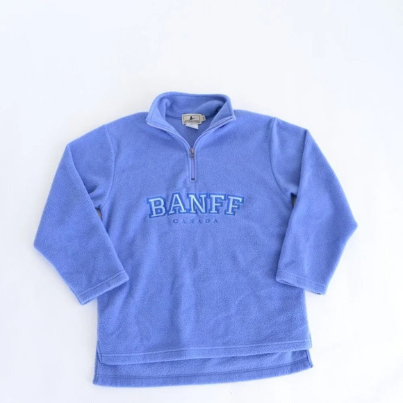 Attractions Blue Fleece Pullover Half Zip Banff Sweater Size SP - Picture 4 of 12